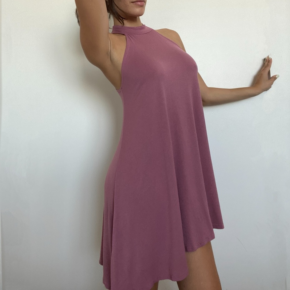 Spring turtle neck sleeveless dress